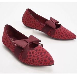 Skechers Cleo Point Washable Knit Bow Flats Wild Charmer size 10 -